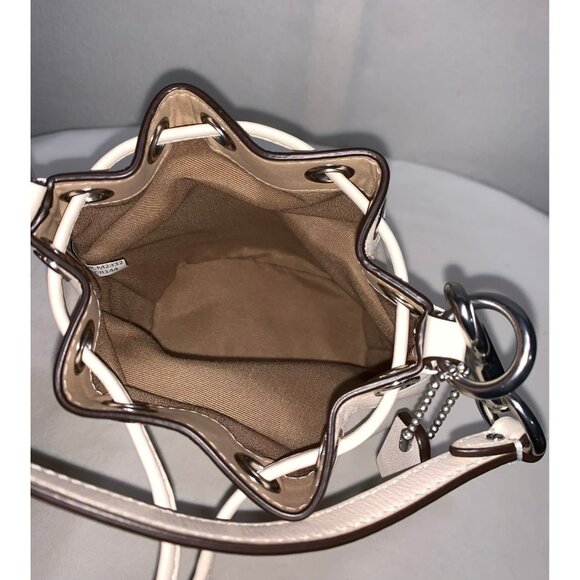 Coach Mini Bucket Bag Chalk Silver CR144 NO LONG STRAP - Picture 7 of 12